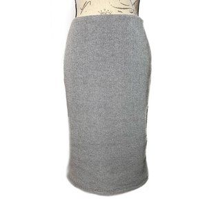 WAYF Wool Blend Elastic Waist Knit Pencil Skirt Size M Gray
